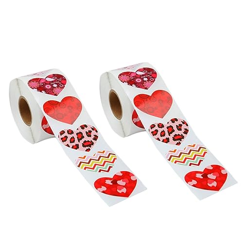 Toyvian 2 Rollen Liebe Aufkleber Siegel Aufkleber Dichtpaste Aufkleber Zum Verschließen Von Geschenktüten Abdichtende Aufkleber Valentinstag Liefert Dichtungspasten Umschlagetikett Papier von Toyvian