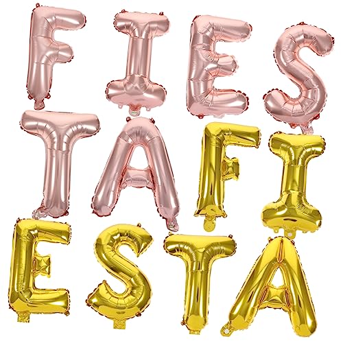 Toyvian 2 Sätze Karneval Ballon Mexikanische Geburtstagsfeierdekorationen Fiesta-ballongirlande Alphabet Heliumballon Geburtstag Mylar-folienballon Aluminiumfolie Emulsion Kind Partybedarf von Toyvian