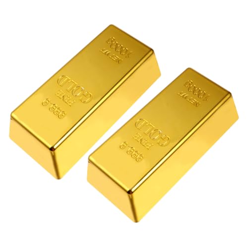 Toyvian 2 Pcs Künstliche Gold Bar Requisiten Requisiten Realistische Falsche Goldene Ziegel Requisiten von Toyvian