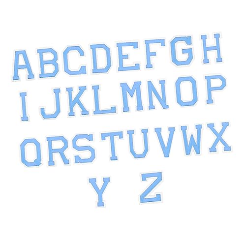 Toyvian 2 hellblaue Chenille-Buchstaben Motive Aufkleber Buchstaben nähen Uni personalisierte bekleidung personalisierte kleidung fittinge Patches für Mantel Flicken für Jacken Sky-blue von Toyvian