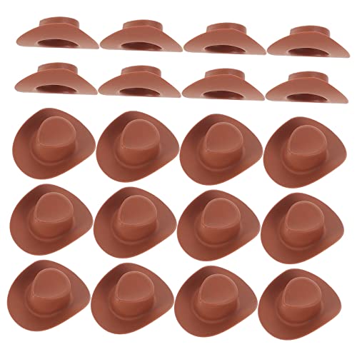 Toyvian 20 Stücke Mini Hut Kleine Lebewesen Spielzeug Dekor Spielzeug Miniatur Cowgirl Hüte Puppen Töten Hut Kunststoff Hut Puppenhüte Dekor Puppe Hüte von Toyvian