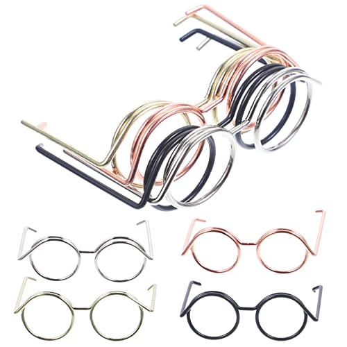 Toyvian 20 Stücke Puppe Brille Metall Draht Rand Puppe Brillen Klare Linse Brillen Sonnenbrille Stoff Puppe Verkleiden Brillen Mini Puppen Kostüm Zubehör von Toyvian