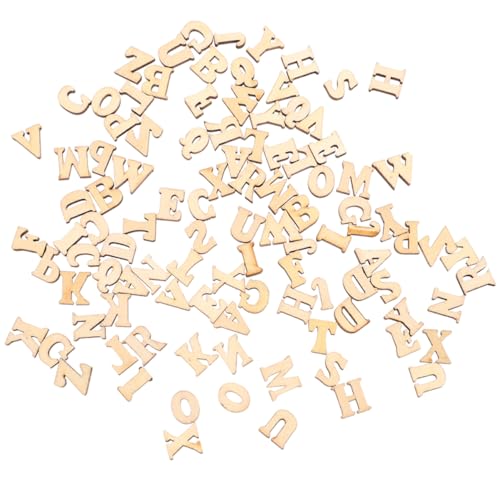 Toyvian 200st Handgefertigte Buchstabenholzspäne Mini-Buchstaben Aus Holz Buchstaben Handwerk Kleine Holzbuchstaben Zum Basteln Unvollendetes Holzhandwerk Buchstabenfliesen Beige Hölzern von Toyvian