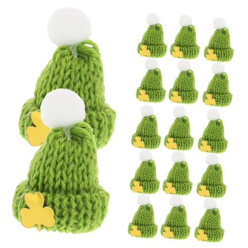 Toyvian 20St Mini-Entenhut Mini-Hüte Puppenhüte kleine gelbe Entenhüte Haustierhüte Kleines Hut Set Kleine Hut Dekorationen kleine weihnachtsmützen Miniaturen zum Basteln Garn Green von Toyvian