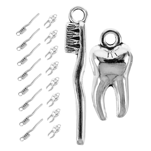 Toyvian 20st Zahnanhänger Halsketten-Charms Für Frauen Anhänger DIY DIY-zubehör Mini-Charms Anhänger Zum Aufhängen Von Halsketten Zubehör Zur Herstellung Von Halsketten Metall Silver von Toyvian