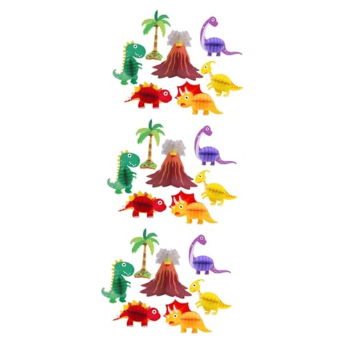 Toyvian 21 STK Dinosaurier-Wabenornament Waben-Tischplatte Geburtstag Pompons aus Papier Geburtstagsparty Deko geburtstagsdekoration dekorative Requisiten für Geburtstagsfeiern von Toyvian