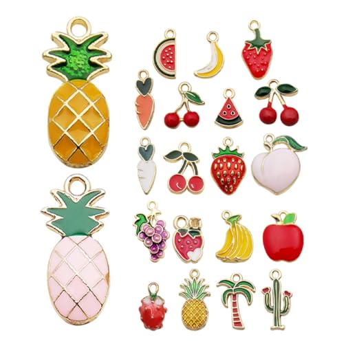 Toyvian 21St Fruchtanhänger Charm-Accessoires Anhänger für Innenausstattung Wassermelonenschmuck Indoor-Anhänger DIY Schmuckzubehör Mini-Charms Kirsch-Charme bezaubert Obst Legierung von Toyvian