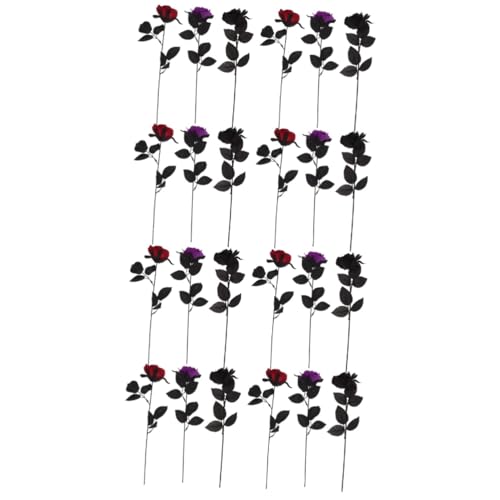 Toyvian 24 STK Künstliche Rose Mit Augäpfeln Halloween-augäpfel Halloween-dekor Halloween-partydekoration Gotische Rose Gefälschte Realistische Rosen Blumen Künstlich Seidenblumen von Toyvian