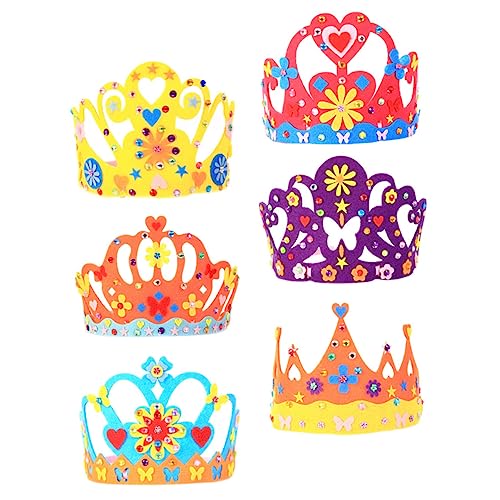 Toyvian 24 Sätze DIY Krone Tiara zum Kindergeburtstag Kinderspielzeug kinderkrone geburtstagsgeschenk für kinder DIY-Materialien für Kindermützen Geburtstagskronenset selber machen von Toyvian