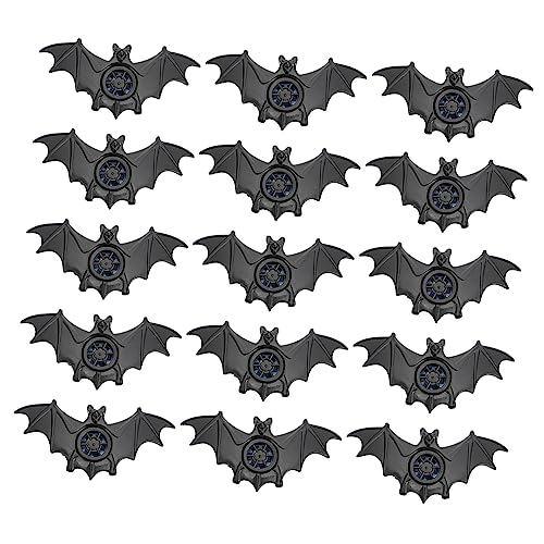 Toyvian 24St Fledermauspfeife Stielspielzeug Schläger Bausatz Plüsch Neon halloween party halloween Halloween-Pfeifenspielzeug lustiges Pfeifenspielzeug Plastik Black von Toyvian