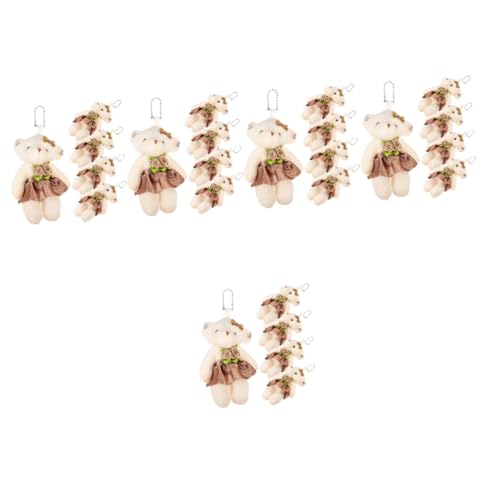 Toyvian 25 Stk Hochzeitspuppe ausgestopfte Bärenpuppe tragbare Bärenfiguren verschleißfeste kleine Bären Cartoon-Bär schöne Mini-Bärenfiguren Mini-Bären- Stoff Light Brown von Toyvian