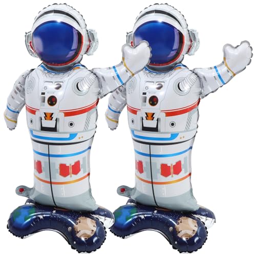 Toyvian 2St Astronautenballon Ballonbogen Helium Blase geführte Luftballons Ballongirlande ' party balloons weihachtsdeko geburtstagsdekoration Partygeschenk Ballondekor pa Aluminium von Toyvian