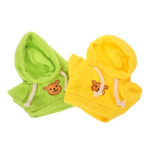 Toyvian 2St Bärenpuppen-Sweatshirt Tiere Mini ausgestopft Zubehör für Babypuppen Plüsch Bärenpuppe Kleidung Hoodie-Dekoration für Puppen Bären-Hoodies Puppenkleidung tragen Stoff von Toyvian