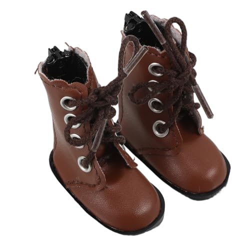 Toyvian 2St Bjd Puppenschuhe Bausatz Puppenhaus Schmuckstück-Statue Auto Zubehör Mini-Ornamente Puppen Kleidung Puppen Accessoires zum Kindertag Puppenanhänger Stoff Brown von Toyvian