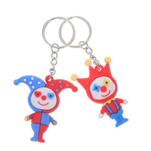 Toyvian 2St Clown-Puppen-Schlüsselanhänger Plüsch Clown-Schlüssel Schild zappeln Gürtel handtaschen Dekoration lustige schlüsselanhänger Clown-Gastgeschenke Schlüsselanhänger-Anhänger PVC von Toyvian