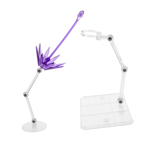 Toyvian 2St Laserenergiemodell Wärmer Unterlage Gel Transparenter Puppenständer Actionfiguren-Basis Figurenständer Displayhalter für Actionfiguren Figur Steht Plastik Violett von Toyvian