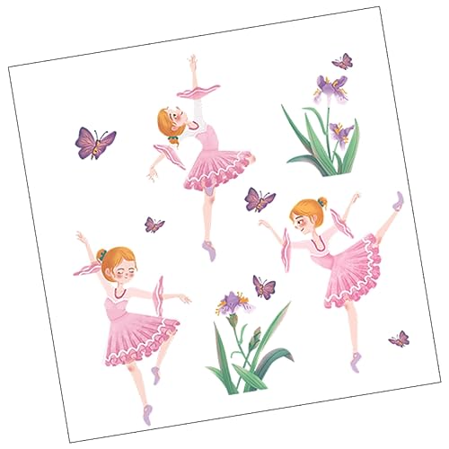 Toyvian 2St Mädchen tanzender Wandaufkleber Streifen grünes LED-Licht kinderzimmer wandsticker wall stickers for room Wandhintergrundaufkleber Fototapeten abziehen und aufkleben PVC von Toyvian