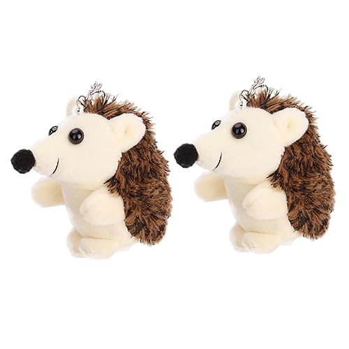 Toyvian 2St Schlüsselanhänger kindergeschenke tiermotive kuschelig schlüsselkette Soft Toy Teaser schlüsselring Tasche Zubehör Plüschtiere Taschenverzierung Igel-Anhänger Coffee von Toyvian