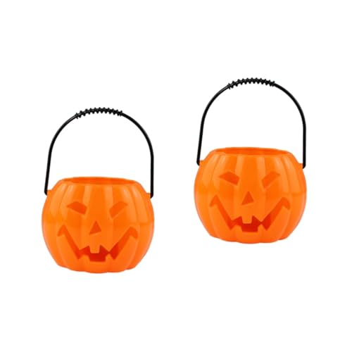 Toyvian 2st Halloween-handlichter Kürbislaterne Halloween-ornamente Halloween-goodie Halloween-partyzubehör Süßes Oder Saures Für Kinder Halloween-spielzeug Kürbis Lampe Kürbislicht Orange von Toyvian