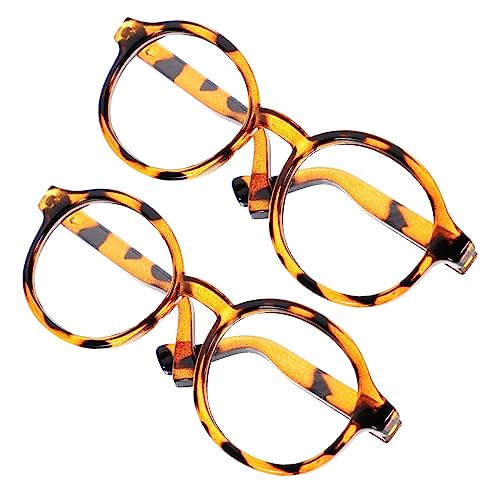 Toyvian 2st Puppenbrille Mini-Brille Für Puppen Mode Sonnenbrillen Brillenband Gläser Optik Retro-Sonnenbrille Augen Leichte Brille Damen Brillenhalter Plastik von Toyvian