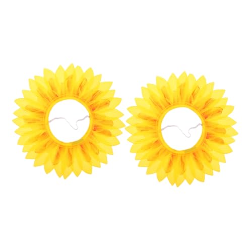 Toyvian 2st Sonnenblumenkopfbedeckung Party Liefert Abschlusshut Kleiner Puppenhut Abschlusskappe Aus Filz Kopfbedeckung Hut Rattan -lampenschatten Kinderschmuck Seidentuch Yellow von Toyvian