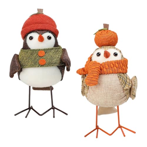 Toyvian 2st Vogelschmuck Zum Erntedankfest Stofffiguren Stehender Vogel-tischplattenstoff Halloween-Thanksgiving-vogelfigur Aus Stoff Herbstfigur Für Zuhause Vogelfiguren Wohnkultur Eisen von Toyvian