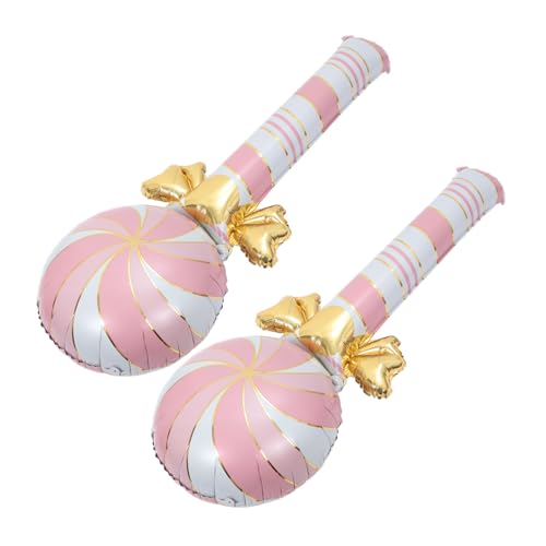 Toyvian 2st Zuckerstangenballons Zuckerstange Weihnachtsschmuck Feiertagsballons Mehrfarbige Ballonlichter Blase Salbeigrüne Luftballons Tischballonständer-kit Rosa Aluminiumfolie von Toyvian