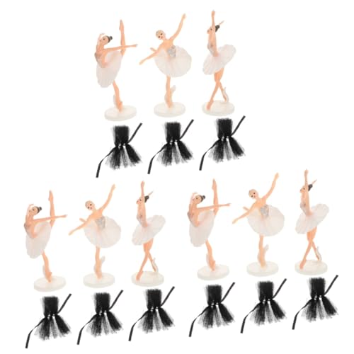 Toyvian 3 Sätze Dekorative Ballett-Ornamente Ballett Kuchendekoration Ballett Figuren Deko Cupcake-Topper Mädchen-Kuchenaufsatz Kuchendekor aus Kunststoff Miniaturen Plastik Black von Toyvian