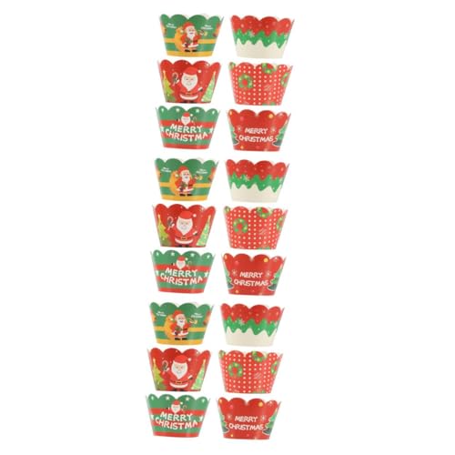 Toyvian 3 Sätze Weihnachtsdekorationsrand Glücklich Geschlecht Offenbaren Dekoration Weihnachtsparty Accessoires Weihnachtsbacken Zubehör Party-cupcake-dekoration Dessert- 6 Stück * 3 von Toyvian