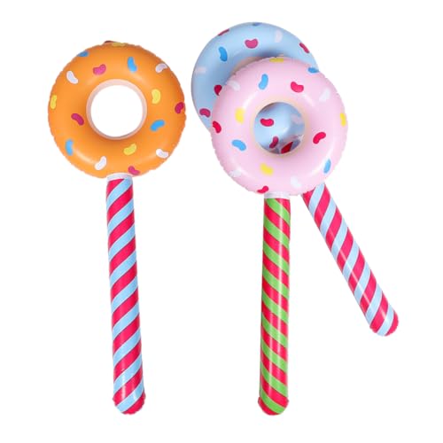 Toyvian 3 Stk Aufblasbares Donut- Donut-lutscher-luftballons Donut-boom-stick Zubehör Für Poolpartys Donut-luftballons Partyzubehör Party-schlauchboote Aufblasbarer Donut Pvc von Toyvian