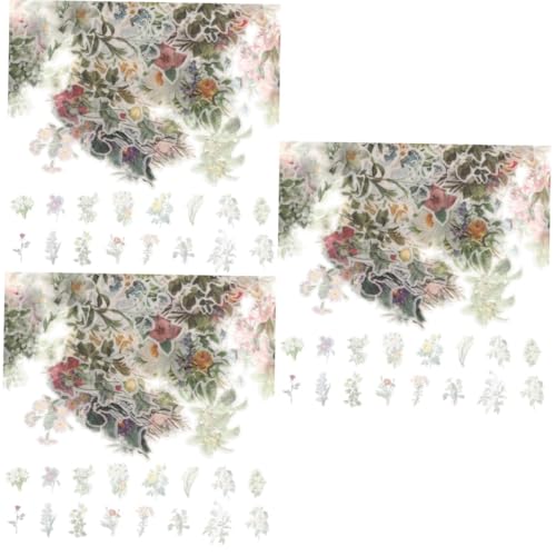 Toyvian 360 STK Vintage Blumen Aufkleber Retro-Aufkleber Blumenband Planer-Journal-Label Scrapbooking Sticker Scrapbook Stickers Postkartenaufkleber Vintage Scrapbooking-Aufkleber PVC von Toyvian