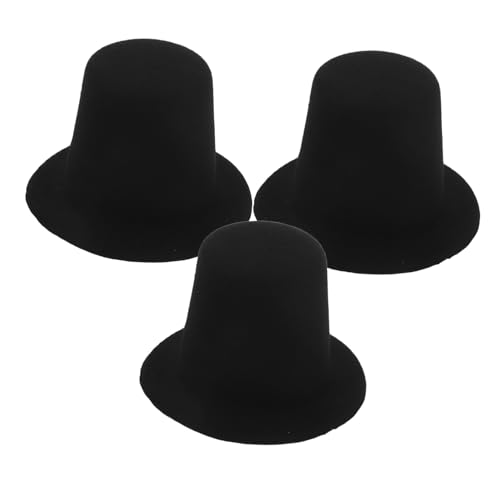 Toyvian 3St Kinderhut Puppenaccessoire formelle Miniaturhüte Puppe Zylinder Puppenmütze Miniatur-Puppenhut Mini Bucket Hat Schneemannmütze selber Machen Kleiner Zylinder Eva Black von Toyvian