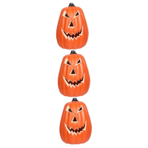 Toyvian 3St Kürbislaterne Laterne Kürbis Laterne Halloween-Requisite kürbis deko Kürbis Lampe Kürbislichtlampe Kürbis-Statue Mini-Kürbis Jackolaterne Halloween-Dekorationen Plastik von Toyvian