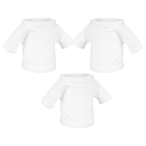 Toyvian 3St Puppenkleidung Bärenpuppe Kleidung Bärenpuppe Sommerkleidung Puppen Accessoires Puppe verkleiden Sich Kleidung Puppenkostümzubehör Puppen-T-Shirts Puppenshirt Stoff Weiß von Toyvian