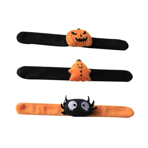 Toyvian 3st Halloween-ring Halloween-partyzubehör Kürbis-slap-armbänder Halloween-armband Halloween-ohrfeige-armbänder Geister-slap-armbänder Slap-armbänder Mit Animal-print Plüsch von Toyvian