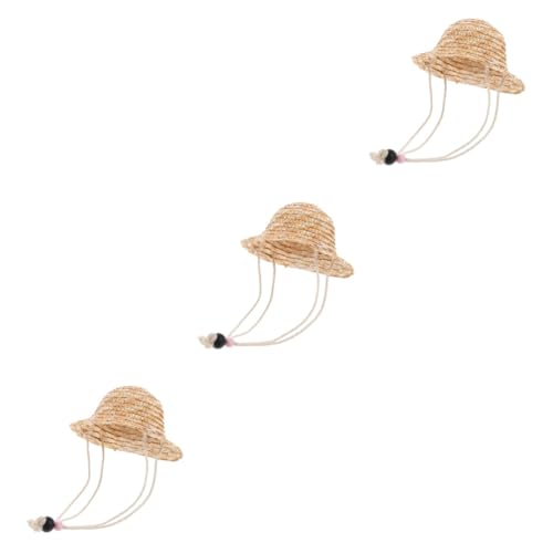 Toyvian 3st Puppe Strohhut Mini-strohhüte Zum Basteln Kleiner Strohhut Tea-Party-hüte Mini-Sombrero-Hut Sonnenhut Zeichnen Mini-Hut Aus Strohgeflecht Miniatur-puppenhüte Kleine Strohhüte von Toyvian