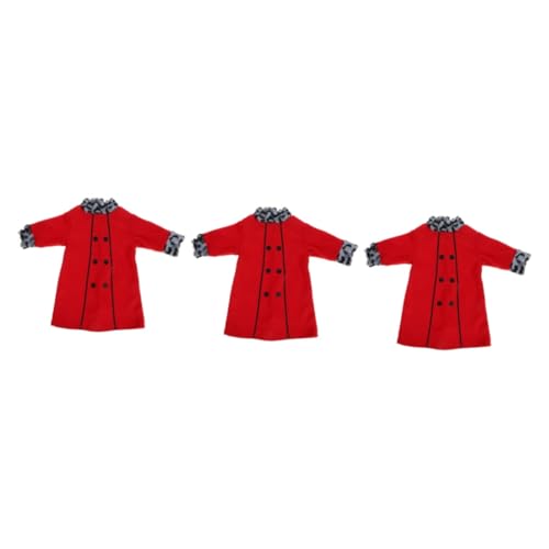 Toyvian 3st Puppen-Strampler Puppenmantel Puppenkostüm Austauschbares Puppenkleid Zarte Puppenkleidung Puppenzubehör Schöne Puppenkleidung Kleidung Für Cartoon-Puppen Rot Stoff von Toyvian