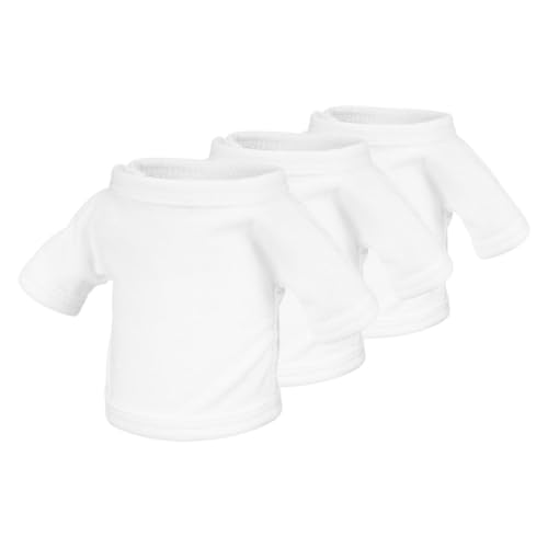 Toyvian 3st Puppenkleidung Stoffbären-Outfit Winzige Bärenkleidung Puppenkostümzubehör Plüschbärenshirt Puppe Verkleiden Sich Kleidung Bärenpuppe T-Shirt Stofftier-Shirt Bärenhemden Weiß von Toyvian