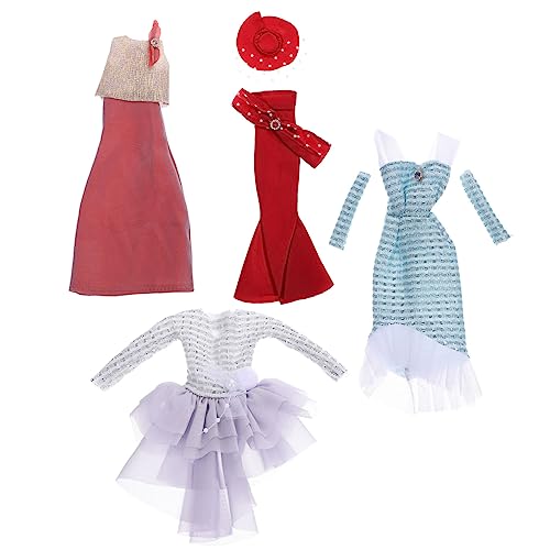 Toyvian 4 Sätze Puppenkleidung Mädchen Kleidung Zubehör Pyjama Mode Kostüm Für Puppe Puppen-Outfit Puppe Dekorative Kleidung Puppe Verkleiden Sich Kostüm Puppenkostüm Plastik von Toyvian