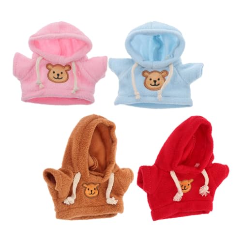 Toyvian Plüsch Stofftier Kleidung 4 Pcs Bär Puppe Outfits Zubehör Set für Kreative Spielen von Toyvian