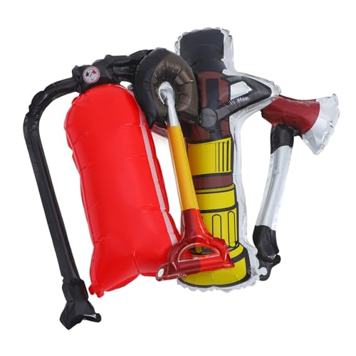 Toyvian 4 Stück Dekorationen für die Feuerparty aufblasbarer Feuerlöscher Ballon steht Aluminiumfolienballon Feuerwehrmann Ballon tischdeko Partygeschenke für die Feuerwehr Luftballons-Set von Toyvian