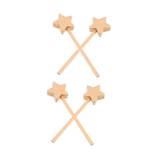 Toyvian 4 Stück Feenstab Aus Holz Holzstäbe Unvollendeter Feenstab DIY-zauberstäbe Für Kinder Sternenfee Zauberstab DIY Feenstab Für Party Graffiti-feenstab Sternenstab Hölzern Beige von Toyvian