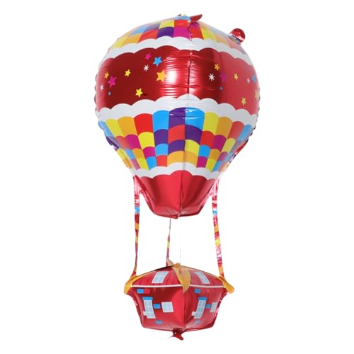 Toyvian 4 Stück Heißluftballons Aluminiumballons Heißluftballon-Dekorationen 4D-Aluminiumfolienballons Party-Heißluftballons Schwimmende Folienballons Für Kinder-Motto-Geburtstagsfeiern von Toyvian