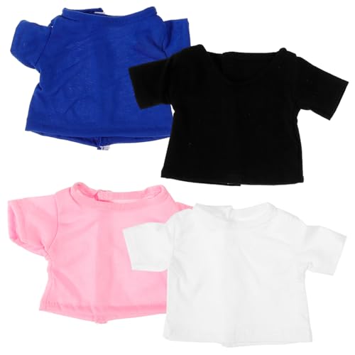 Toyvian 4 Stück Kuscheltier-T-Shirt mit Bärenmotiv Puppen Accessoires puppenkleider Set Kleidung tragen Puppe verkleiden Sich Kleidung austauschbare Puppenkleidung Stofftierkleidung von Toyvian