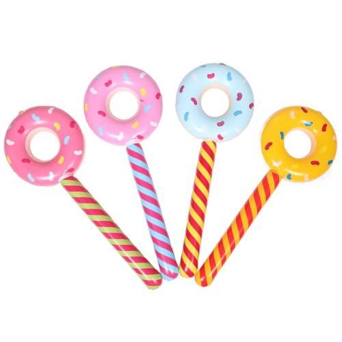 Toyvian 4 Stück Lutscher-Bonbon-Luftballons Aufblasbarer Donut Mit Stäbchen Für Candyland-Partydekorationen Candyland-Geburtstagsballons Aufblasbare Gummi-Partydekorationen von Toyvian