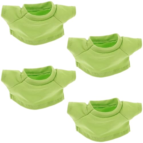 Toyvian 4 Stück Puppenkleidung Plüschbär Shirt Puppen Shirt Bärenkleidung Teddybären Kleidung Plüschbär-T-Shirt Stofftier-T-Shirt Basic-T-Shirt Bären-T-Shirt Baumwolle Light Green von Toyvian