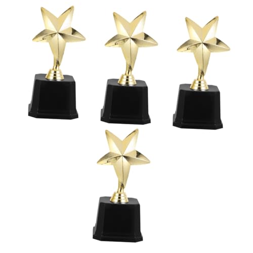 Toyvian 4 Stück Sterne-Trophäe Stern Trophäe Wettbewerbs Trophäe Sternförmige Trophäe Partyfeier Trophäendekor Wettbewerbstrophäen aus Kunststoff Wettbewerbstrophäe für Party Abs Golden von Toyvian