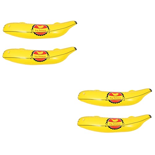 Toyvian 4 Stück aufblasbare banane Schwimmbecken für Bananen Bananen-Partydekorationen bürodeko pummeluff kuscheltier aufblasbares Bananen-PVC-Spielzeug Banane aufblasbares Spielzeug von Toyvian