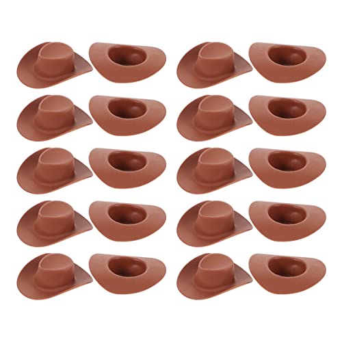 Toyvian 40St Mini-Cowboyhut für kinderspielzeug Cowboyhut für Puppen Puppenhut Mini-Hüte Mini-Cowboyhüte zum Basteln Kleiner Hut kleine Hütchen zum Basteln Plastik Brown von Toyvian