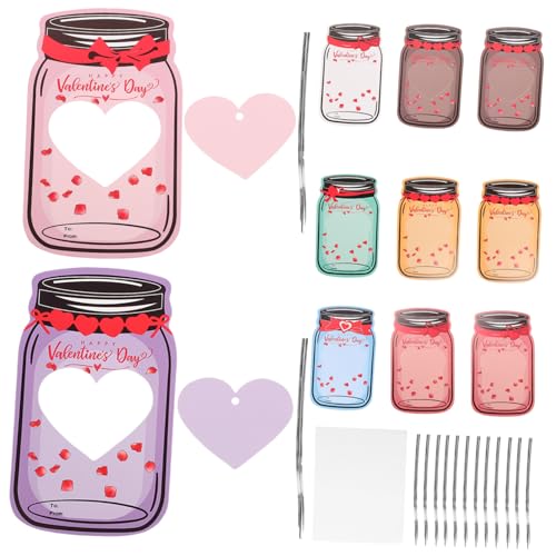 Toyvian Geschenkkartentasche Zum Valentinstag Grußkarten Zum Austausch Im Klassenzimmer Buntes Glasdesign für Jungen und Mädchen von Toyvian